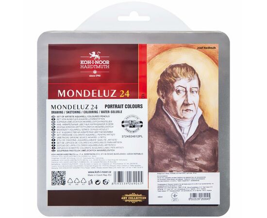 Карандаши цветные Koh-i-Noor Mondeluz Portrait акварел. метал. пенал 24 цветов (3724024012), изображение 5 Карандаши цветные Koh-i-Noor Mondeluz Portrait акварел. метал. пенал 24 цветов (3724024012), изображение 5