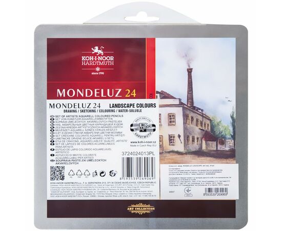 Карандаши цветные Koh-i-Noor Mondeluz Landscape акварел. метал. пенал 24 цветов (3724024013), изображение 5 Карандаши цветные Koh-i-Noor Mondeluz Landscape акварел. метал. пенал 24 цветов (3724024013), изображение 5