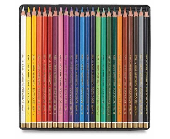 Карандаши цветные Koh-i-Noor Polycolor художественные металл. пенал 24 цветов (3824024002PL), изображение 2 Карандаши цветные Koh-i-Noor Polycolor художественные металл. пенал 24 цветов (3824024002PL), изображение 2