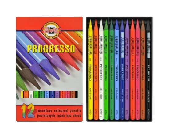 Карандаши цветные Koh-i-Noor Progresso бездревесные 12 цветов (875601), изображение 2 Карандаши цветные Koh-i-Noor Progresso бездревесные 12 цветов (875601), изображение 2