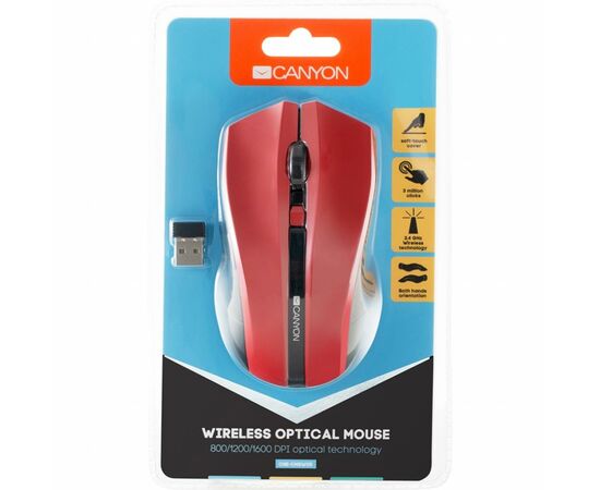 Мишка Canyon MW-5 Wireless Red (CNE-CMSW05R), зображення 5 Мишка Canyon MW-5 Wireless Red (CNE-CMSW05R), зображення 5