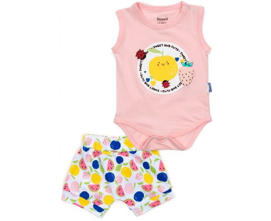 Набір дитячого одягу Miniworld з яблучком (15363-80G-peach)