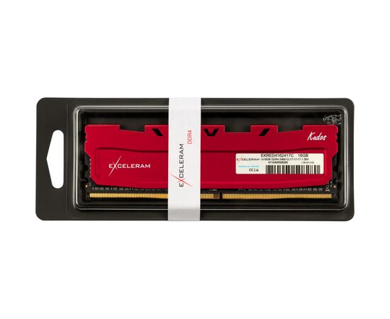 Модуль пам'яті для комп'ютера DDR4 16GB 2400 MHz Red Kudos eXceleram (EKRED4162417C), зображення 3 Модуль пам'яті для комп'ютера DDR4 16GB 2400 MHz Red Kudos eXceleram (EKRED4162417C), зображення 3