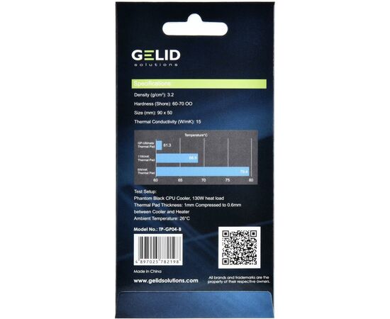 Термопрокладка Gelid Solutions GP-Ultimate 90x50x1.0 mm (TP-GP04-B), изображение 4 Термопрокладка Gelid Solutions GP-Ultimate 90x50x1.0 mm (TP-GP04-B), изображение 4