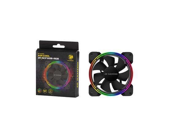 Кулер для корпуса 2E GAMING AIR COOL (ACF120B-RGB) (2E-ACF120B-RGB), изображение 6 Кулер для корпуса 2E GAMING AIR COOL (ACF120B-RGB) (2E-ACF120B-RGB), изображение 6