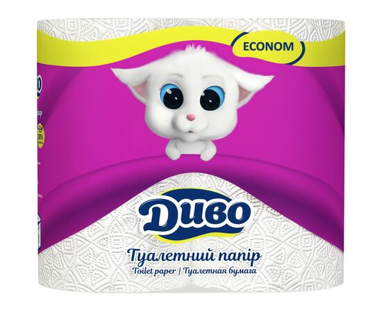 Туалетная бумага Диво Econom 2 слоя белая 4 рулона (4820003832066)