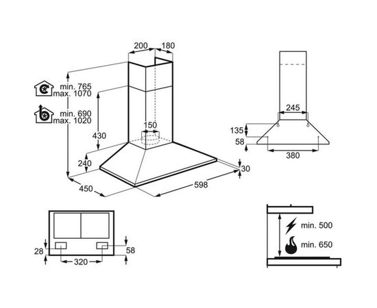 Витяжка кухонна Electrolux EFC226V, зображення 2 Витяжка кухонна Electrolux EFC226V, зображення 2