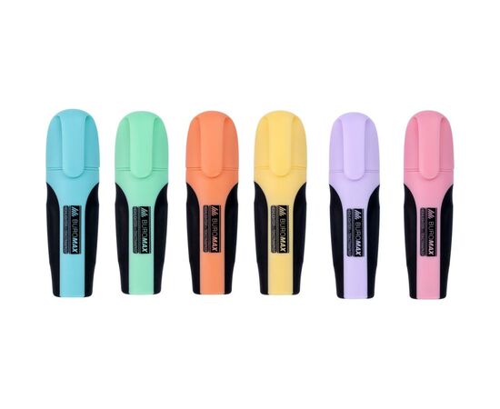 Маркер Buromax highlighter pen, PASTEL, chisel tip, SET 6 colors (BM.8905-96)