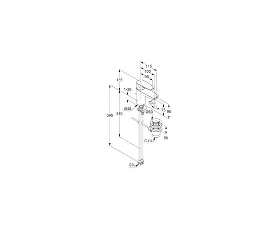 Смеситель KLUDI PURESOLID (343820575), изображение 2 Смеситель KLUDI PURESOLID (343820575), изображение 2