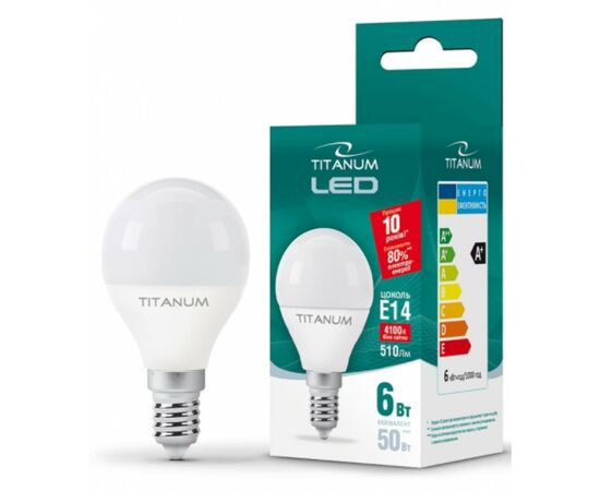 Лампочка TITANUM G45 6W E14 4100K 220V (TLG4506144), изображение 2 Лампочка TITANUM G45 6W E14 4100K 220V (TLG4506144), изображение 2