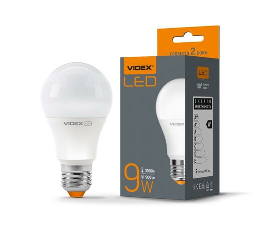 Лампочка Videx A60e 9W E27 3000K 220V (VL-A60e-09273), изображение 2 Лампочка Videx A60e 9W E27 3000K 220V (VL-A60e-09273), изображение 2