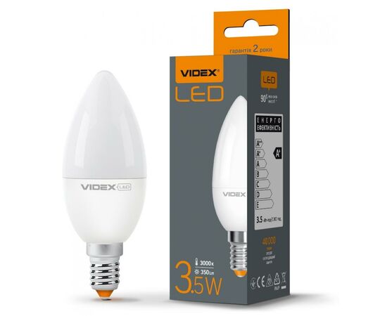 Лампочка Videx C37e 3.5W E14 3000K 220V (VL-C37e-35143), изображение 2 Лампочка Videx C37e 3.5W E14 3000K 220V (VL-C37e-35143), изображение 2