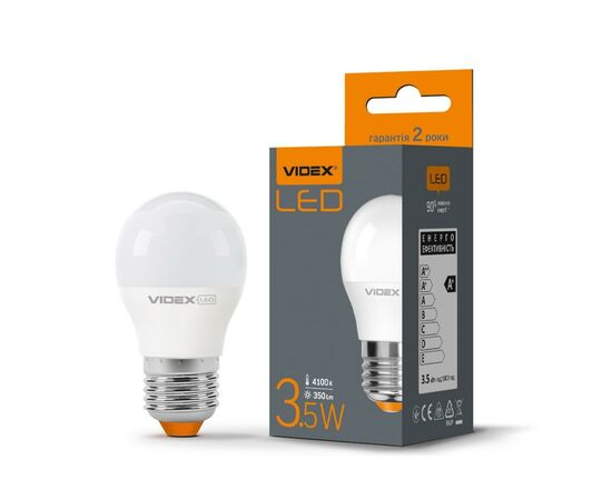 Лампочка Videx G45e 3.5W E27 4100K 220V (VL-G45e-35274), изображение 2 Лампочка Videx G45e 3.5W E27 4100K 220V (VL-G45e-35274), изображение 2
