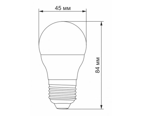 Лампочка Videx G45e 3.5W E27 4100K 220V (VL-G45e-35274), изображение 3 Лампочка Videx G45e 3.5W E27 4100K 220V (VL-G45e-35274), изображение 3