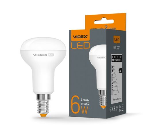 Лампочка Videx R50e 6W E14 3000K 220V (VL-R50e-06143), изображение 2 Лампочка Videx R50e 6W E14 3000K 220V (VL-R50e-06143), изображение 2
