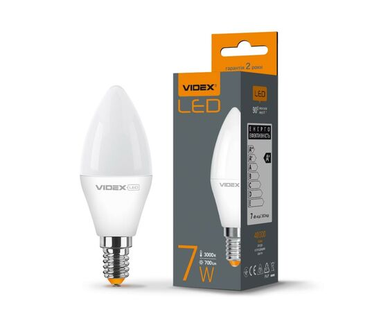 Лампочка Videx LED C37e 7W E14 3000K 220V (VL-C37e-07143), изображение 2 Лампочка Videx LED C37e 7W E14 3000K 220V (VL-C37e-07143), изображение 2