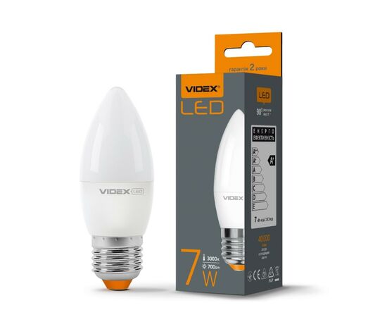 Лампочка Videx LED C37e 7W E27 3000K 220V (VL-C37e-07273), изображение 2 Лампочка Videx LED C37e 7W E27 3000K 220V (VL-C37e-07273), изображение 2