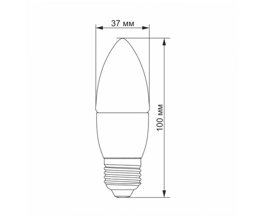 Лампочка Videx LED C37e 7W E27 3000K 220V (VL-C37e-07273), изображение 3 Лампочка Videx LED C37e 7W E27 3000K 220V (VL-C37e-07273), изображение 3