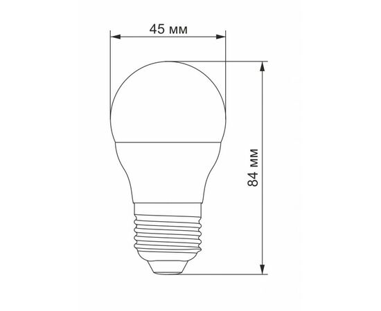 Лампочка Videx LED G45e 7W E27 3000K 220V (VL-G45e-07273), изображение 3 Лампочка Videx LED G45e 7W E27 3000K 220V (VL-G45e-07273), изображение 3