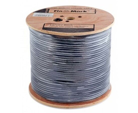 Кабель телевизионный FinMark RG-660, CU, +steel wire, 305м, black (F660BVMcu_305_black), изображение 2 Кабель телевизионный FinMark RG-660, CU, +steel wire, 305м, black (F660BVMcu_305_black), изображение 2