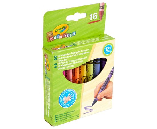 Набор для творчества Crayola Mini Kids треугольных восковых мелков 16 шт (256316.112), изображение 4 Набор для творчества Crayola Mini Kids треугольных восковых мелков 16 шт (256316.112), изображение 4