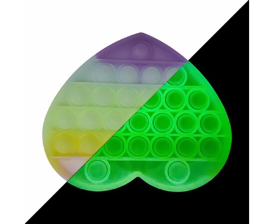 Антистресс Sibelly антистресс Pop It Heart Glow in Dark (SB-PPIT-HRT-GD), изображение 2 Антистресс Sibelly антистресс Pop It Heart Glow in Dark (SB-PPIT-HRT-GD), изображение 2