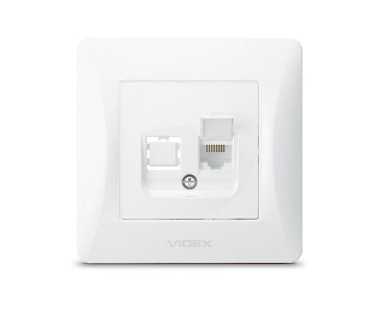 Компьютерная розетка Videx BINERA CAT6 (VF-BNSK1PC6-W)