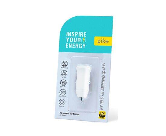 Зарядное устройство Piko CC-302QP 2USB A+C/20W (1283126509896), изображение 2 Зарядное устройство Piko CC-302QP 2USB A+C/20W (1283126509896), изображение 2