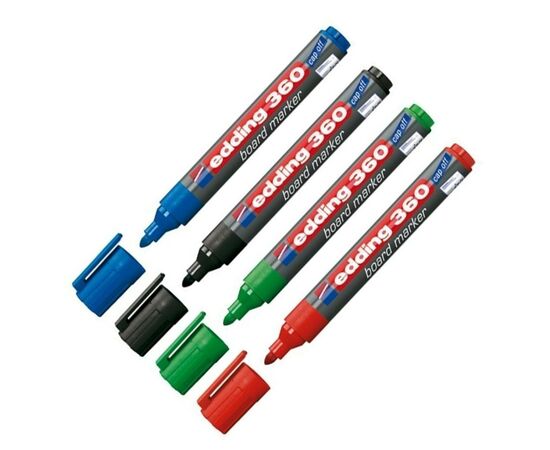 Маркер Edding Board e-360 1,5-3 мм, round tip, SET 4colors (blister PVC) (360/4/BL)
