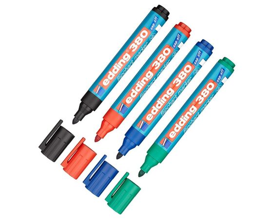 Маркер Edding Flipchart e-380 1,5-3 мм, round tip, SET 4colors (blister PV (380/4/BL)