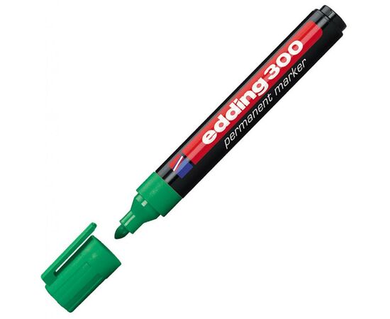 Маркер Edding Permanent e-300 1,5-3 мм, round tip, waterproof, green (300/04)