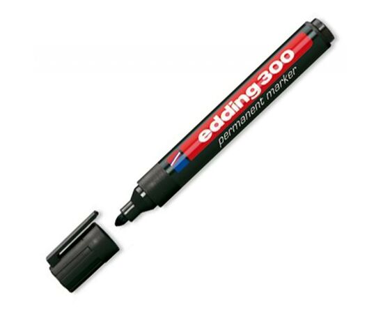 Маркер Edding Permanent e-300 1,5-3 мм, round tip, waterproof, black (300/01)