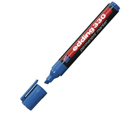 Маркер Edding Permanent e-330 1-5 мм, chisel tip, waterproof, blue (330/03)