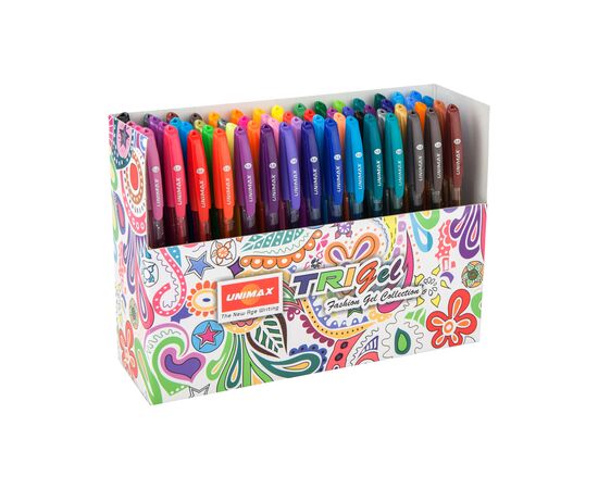 Ручка гелевая Unimax набор Mixed с быстросохнущими чернилами трехгранный корпус 1 (UX-145), изображение 4 Ручка гелевая Unimax набор Mixed с быстросохнущими чернилами трехгранный корпус 1 (UX-145), изображение 4