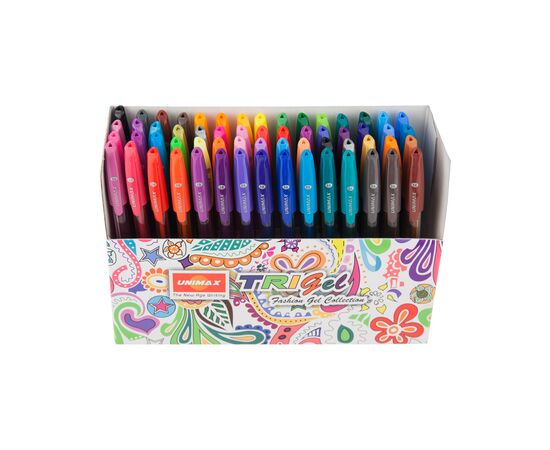 Ручка гелевая Unimax набор Mixed с быстросохнущими чернилами трехгранный корпус 1 (UX-145), изображение 5 Ручка гелевая Unimax набор Mixed с быстросохнущими чернилами трехгранный корпус 1 (UX-145), изображение 5