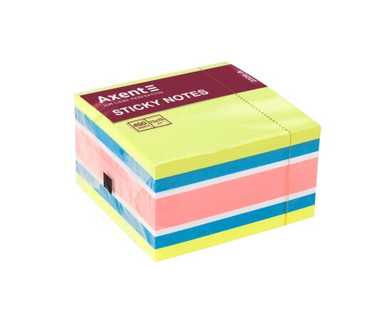 Бумага для заметок Axent с липким слоем 75x75 мм 450 листов Ассорти-3 (2326-51-A), изображение 2