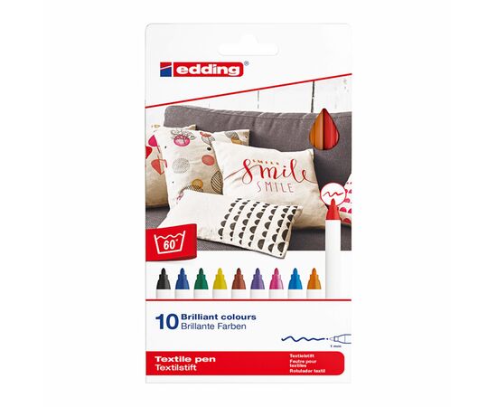 Набор маркеров Edding набор из 10-ти Textile Classic 1 мм ассорти (4600/10C)