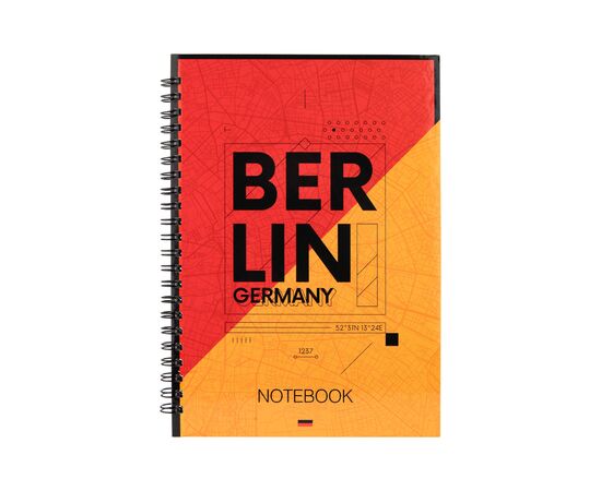 Блокнот Axent на спіралі тверда обкл., А5, 96арк. Berlin (8032-05-A)