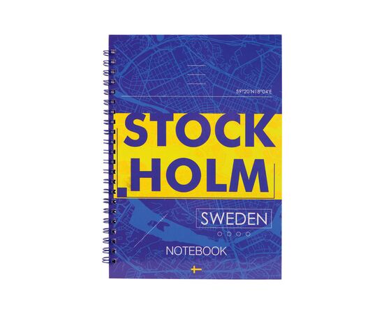 Блокнот Axent на спирали твердая обкл., А5, 96л. Stockholm (8032-08-A)