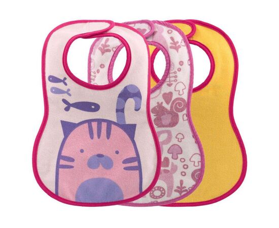 Слинявчик Chicco Weaning Bib 3 шт.рожевий (16301.10)