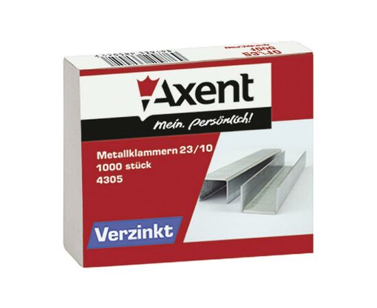 Скоби для канцелярського степлера №23/10, up to 70 sheets, 1000 шт Axent (4305-А)
