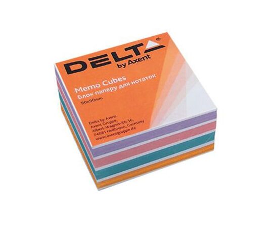Бумага для заметок Delta by Axent "COLOR" 90Х90Х30мм, glued (D8024)