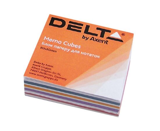 Бумага для заметок Delta by Axent "MIX" 80Х80Х20мм, glued (D8012)