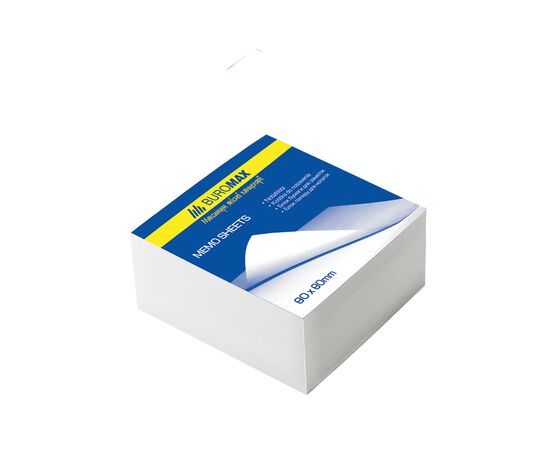 Папір для нотаток Buromax White JOBMAX 80х80х20мм, glued (BM.2206)