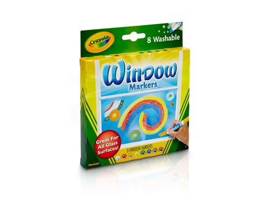 Фломастеры Crayola Набор Washable для рисования на стекле 8 шт (256344.024), изображение 2 Фломастеры Crayola Набор Washable для рисования на стекле 8 шт (256344.024), изображение 2