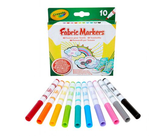 Фломастеры Crayola Набор Washable Тонкая линия для рисования на ткани 10 шт (256353.012), изображение 4