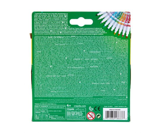 Фломастеры Crayola Набор Washable Тонкая линия для рисования на ткани 10 шт (256353.012), изображение 6