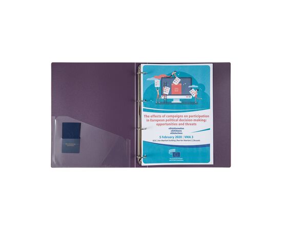 Папка на кільцях Axent А4 з 4-ма кільцями 700 мкм 35 мм Сливова (1208-11-A), зображення 3