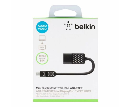 Переходник mini DisplayPort to HDMI Belkin (F2CD079bt), изображение 2 Переходник mini DisplayPort to HDMI Belkin (F2CD079bt), изображение 2