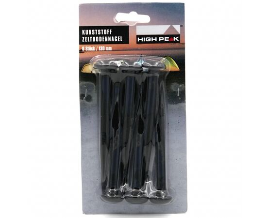 Комплект колышков High Peak ABS Mushroom Peg 13 см 6 шт Black (929001)